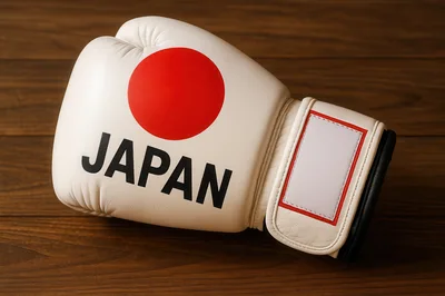White Boxing Glove With Japan Flag And Text