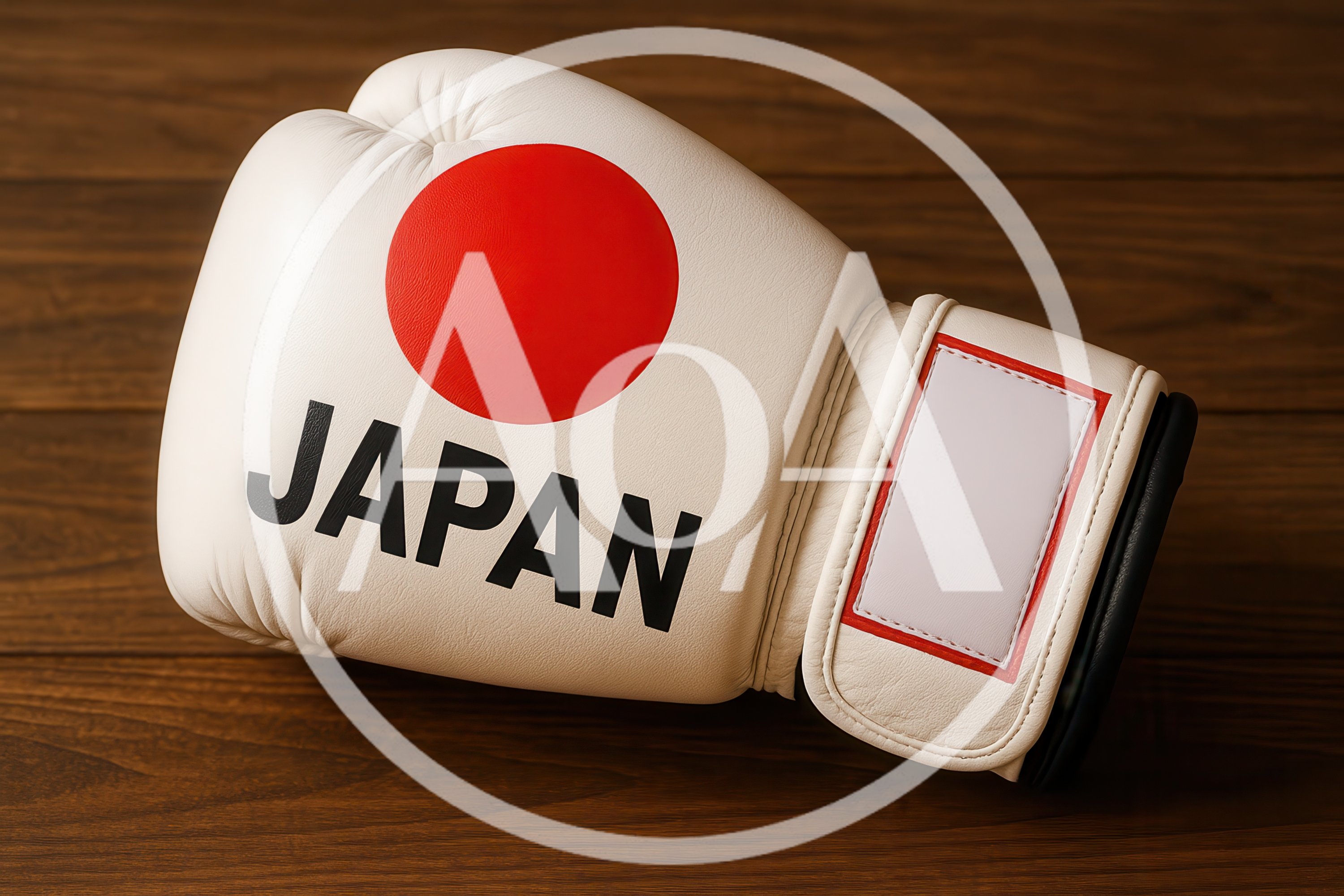 White Boxing Glove With Japan Flag And Text