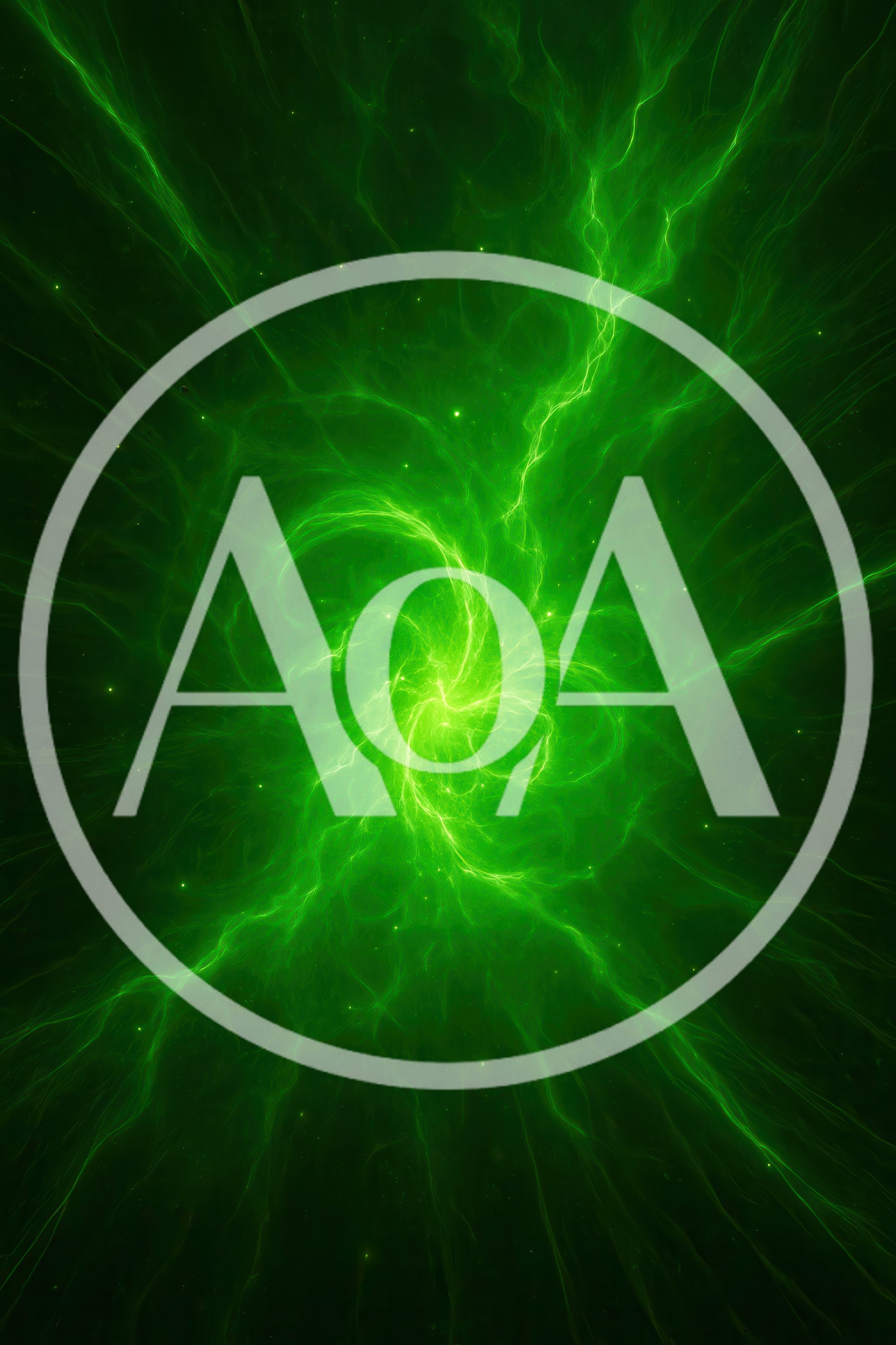 Abstract Green Energy Nebula With Radiant Light Burst
