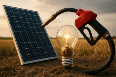 Solar Panel and Fuel Pump with Lightbulb