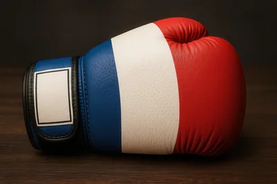 Boxing Glove Featuring The French National Flag Design