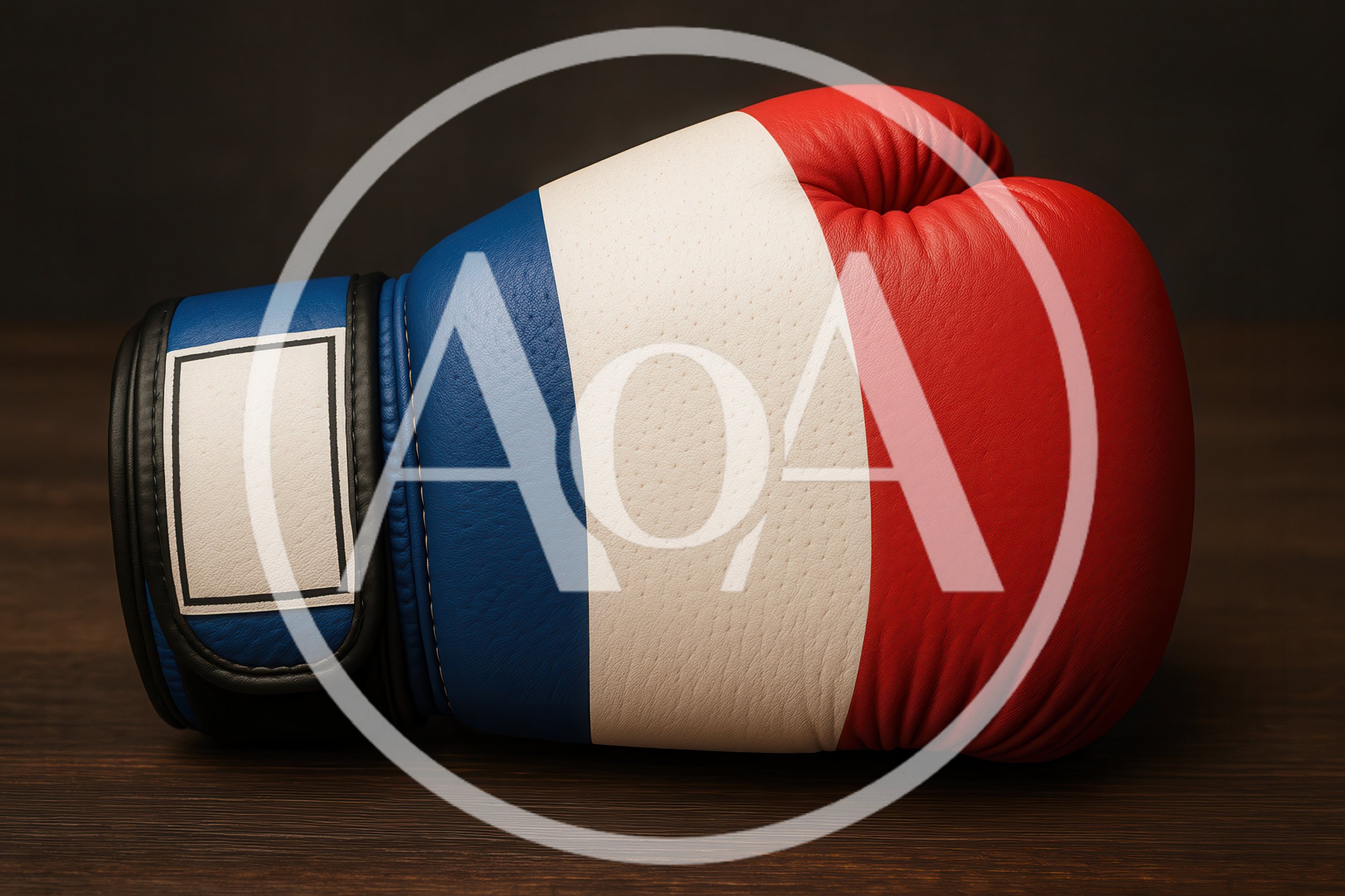 Boxing Glove Featuring The French National Flag Design