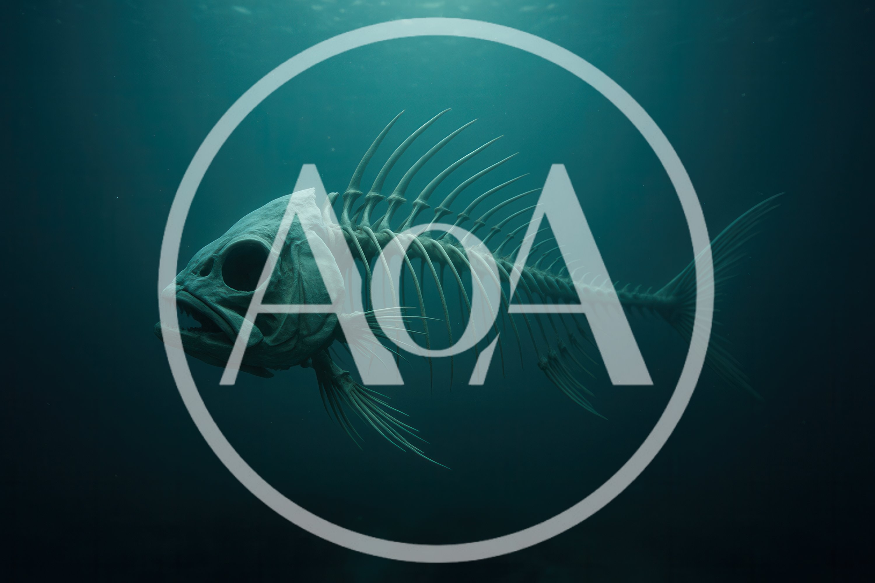 Underwater Skeleton Of A Large Predatory Fish