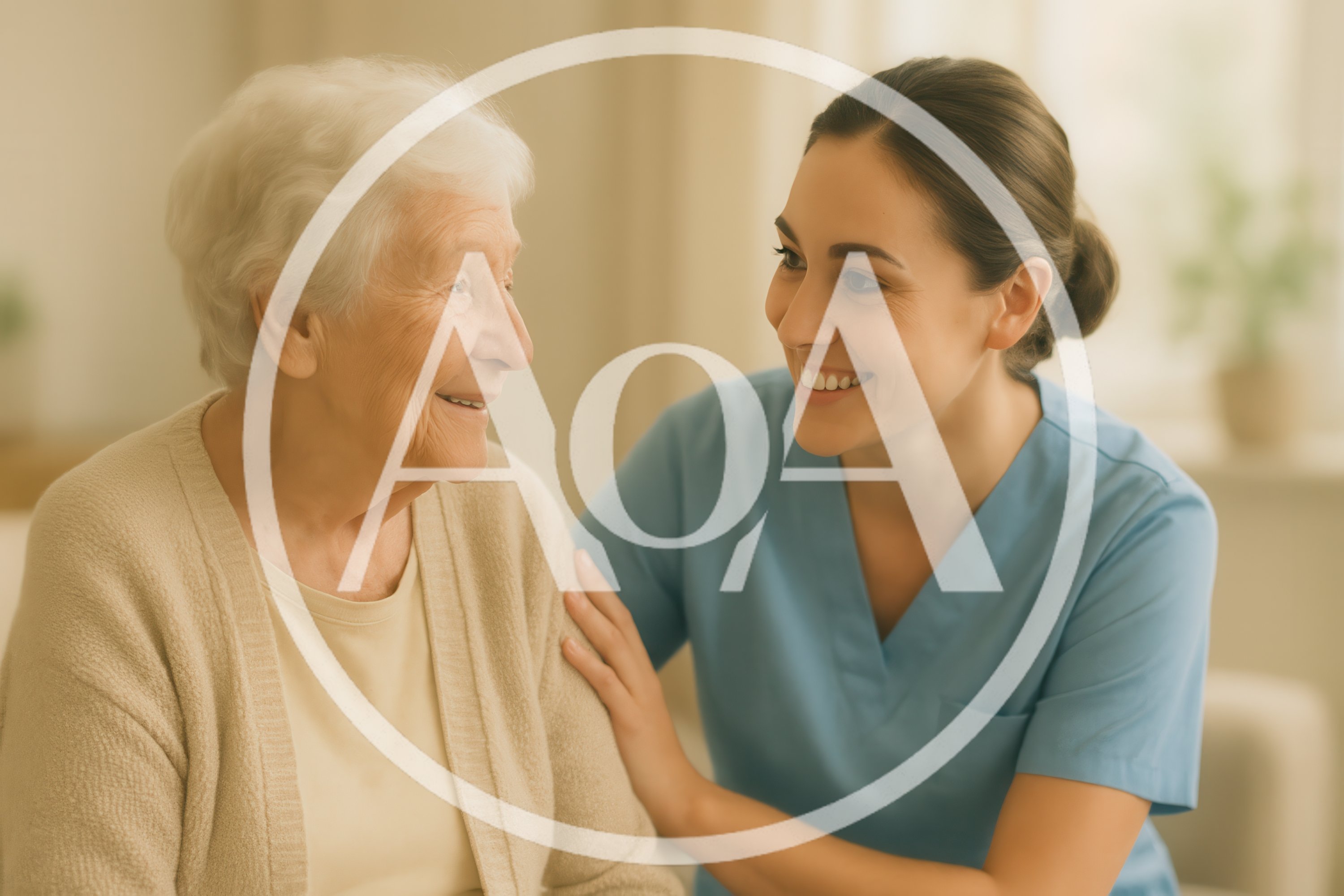 Caregiver Providing Compassionate Support To An Elderly Woman