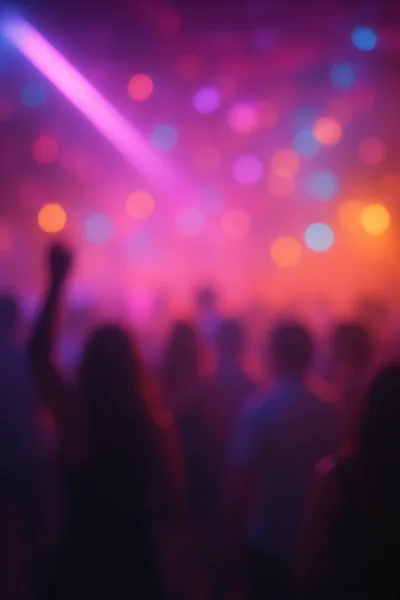 Blurred Crowd Dancing at a Nightclub Party