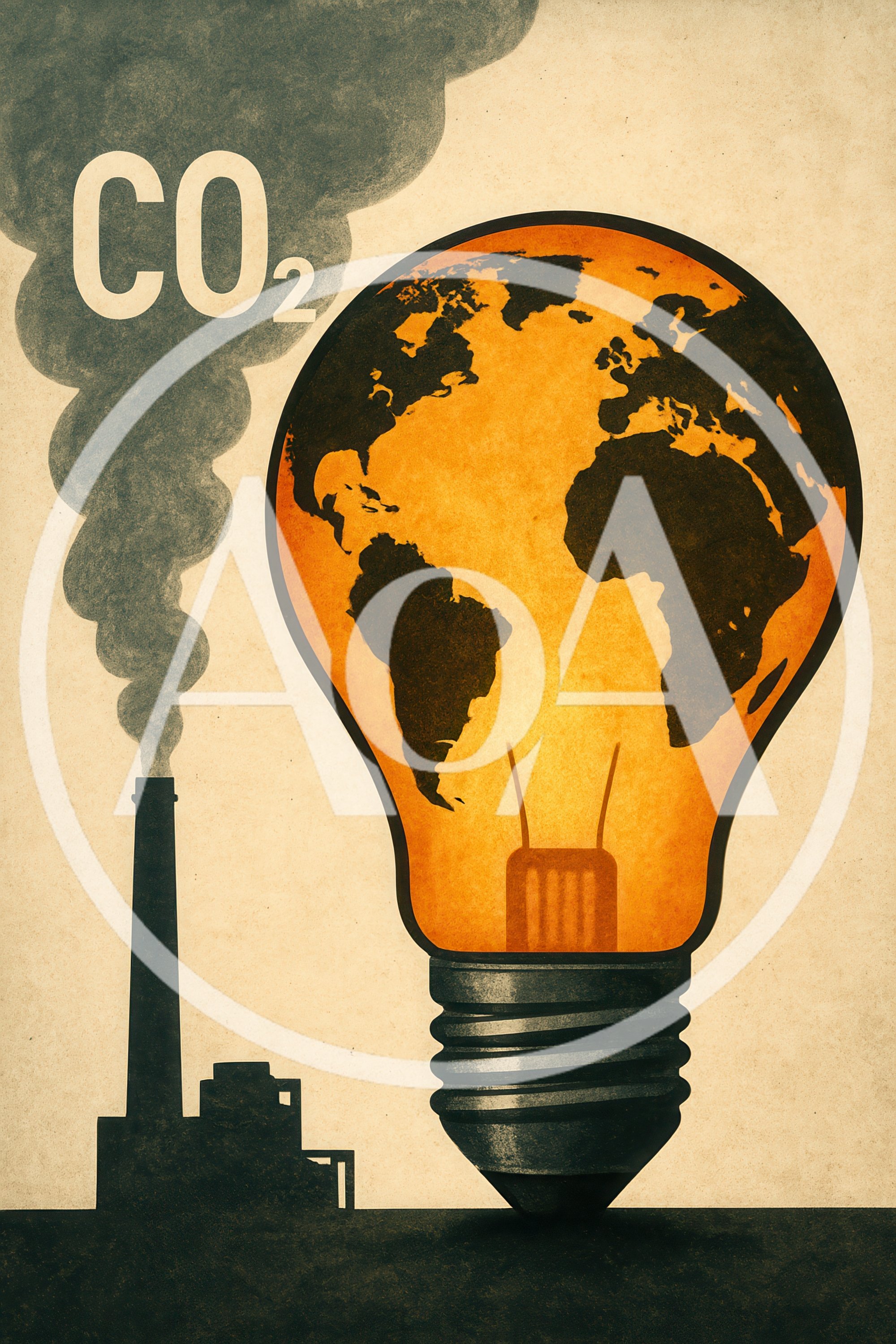 Conceptual Illustration Of Industrial CO2 Emissions And Global Warming