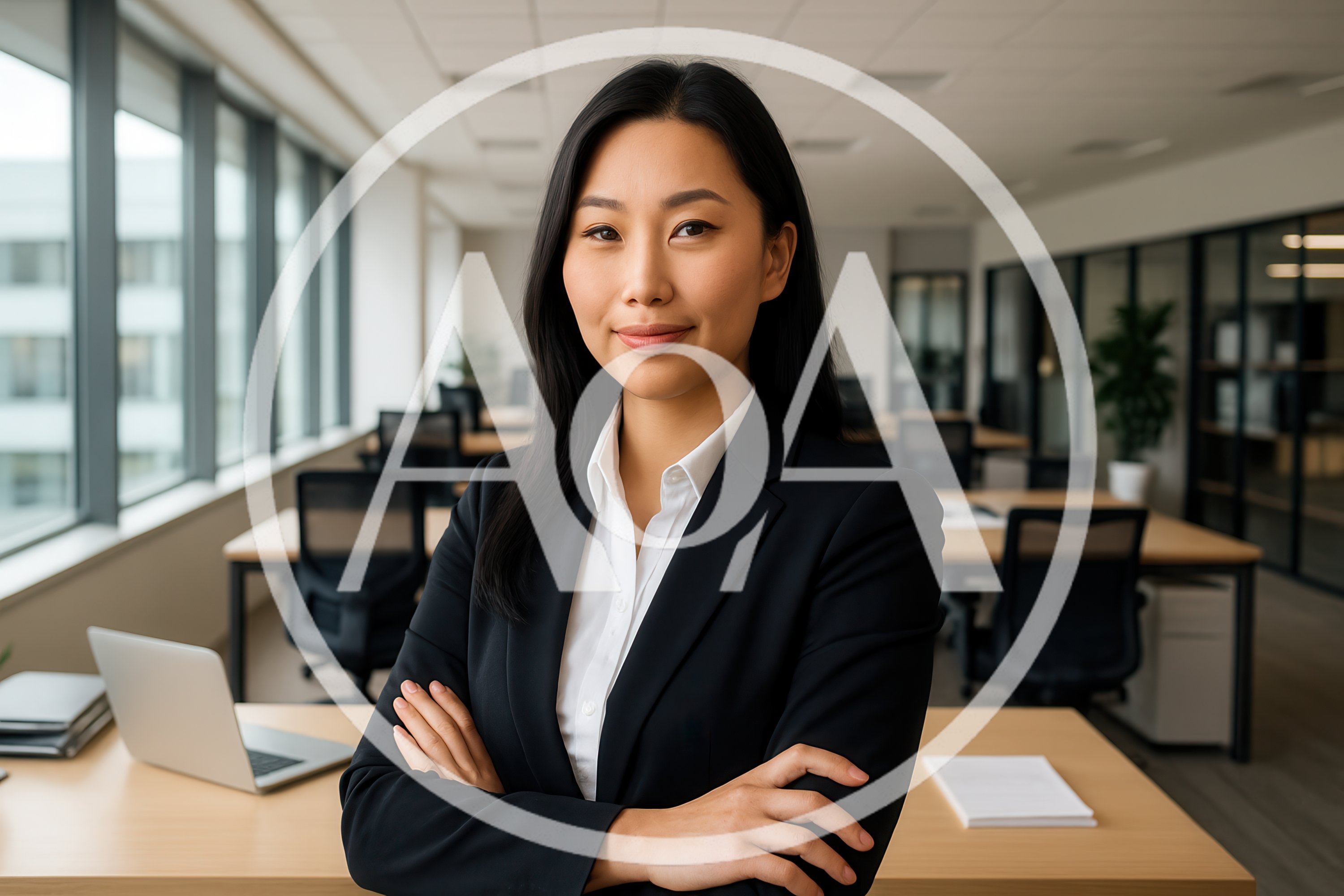 Professional Asian Businesswoman Standing In Modern Office