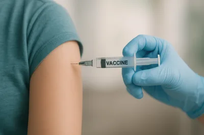 Medical Professional Administering Vaccine Injection To Patient Arm