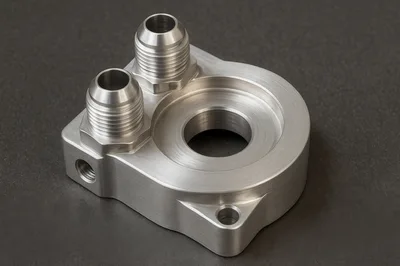 Machined Aluminum Oil Filter Sandwich Plate Adapter