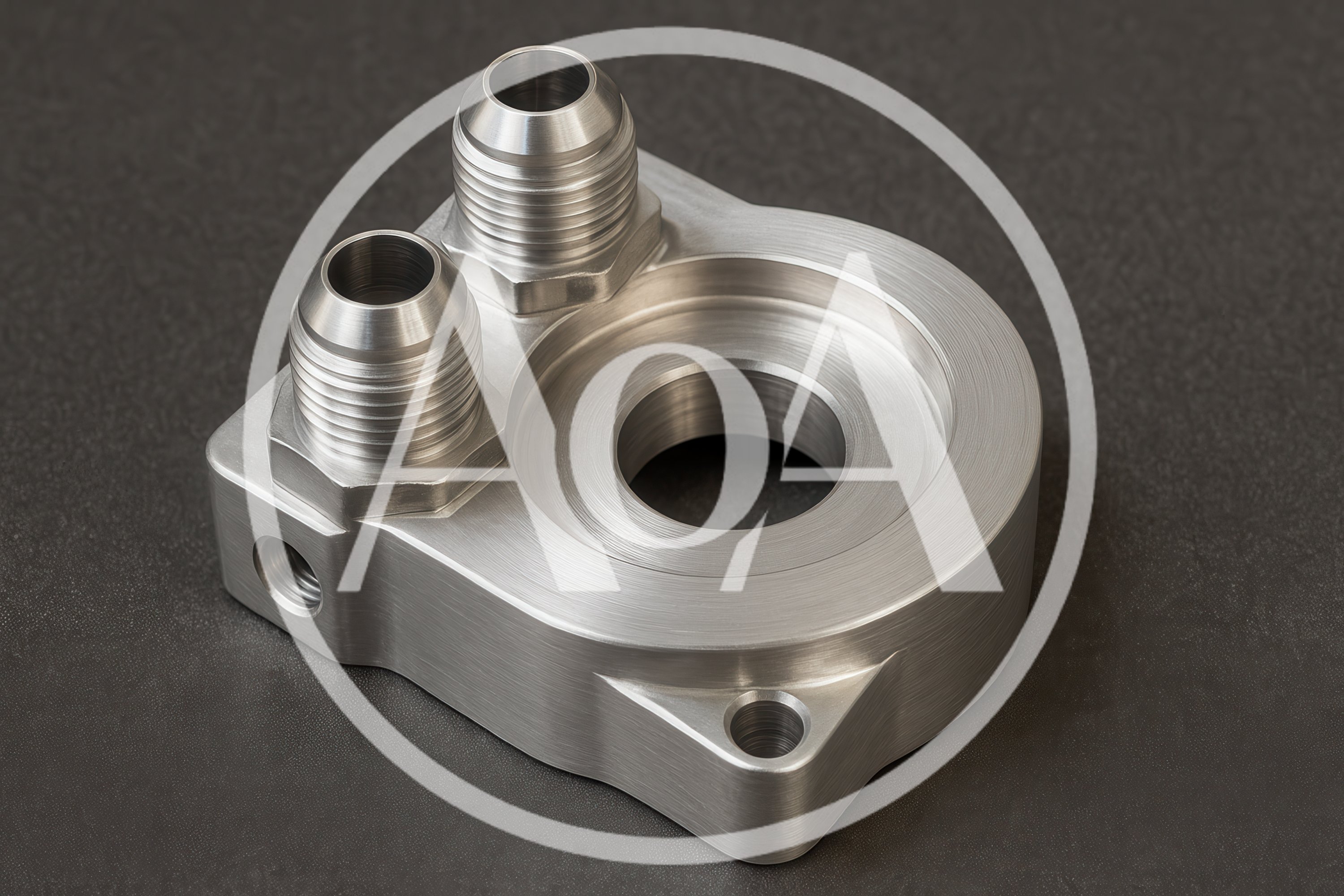 Machined Aluminum Oil Filter Sandwich Plate Adapter