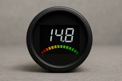 Digital Voltage Gauge Displaying 14.8 Volts