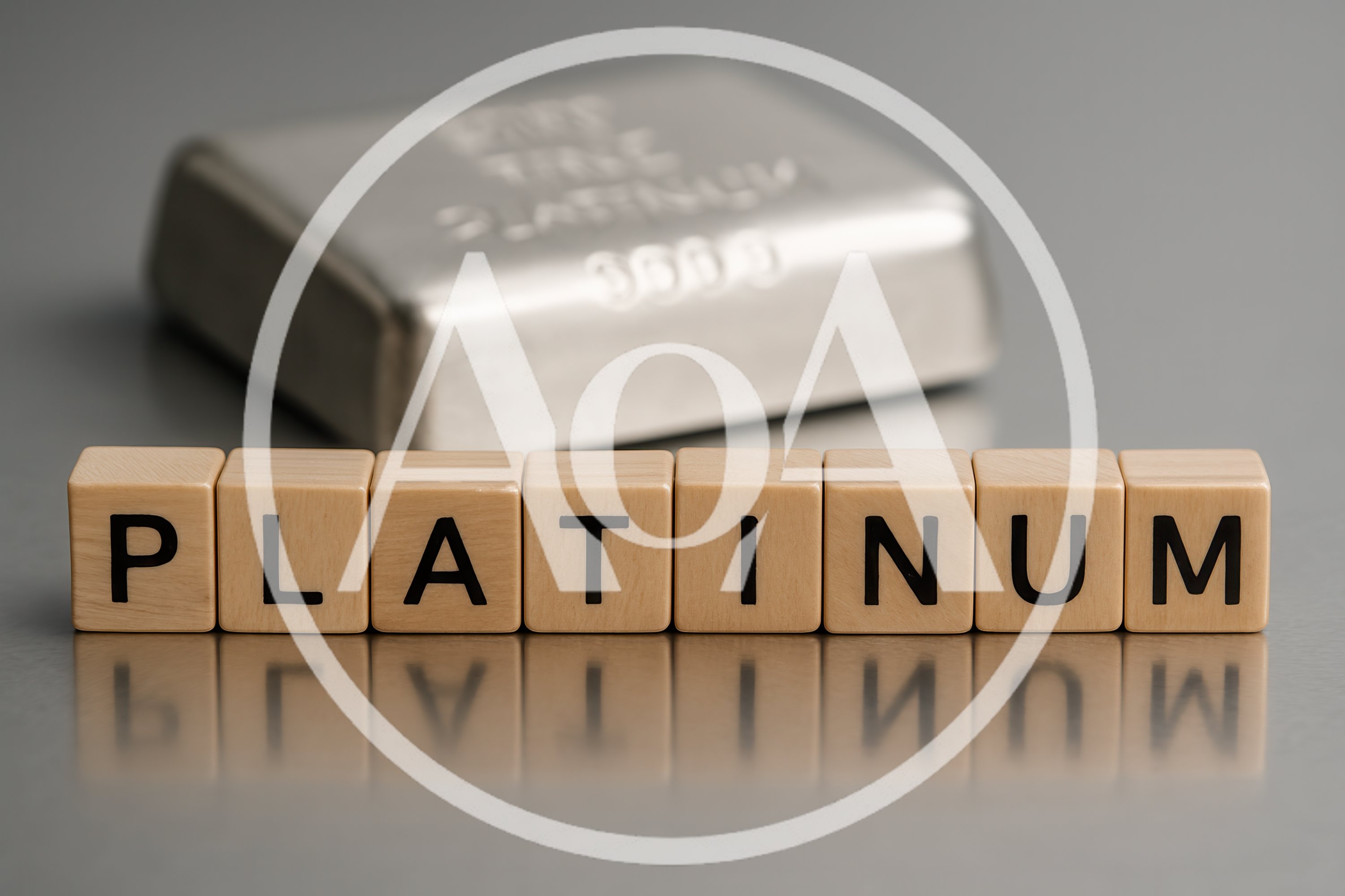 Platinum Metal Bar With Wooden Letter Blocks
