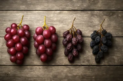 Four Stages Of Grape Ripening And Drying