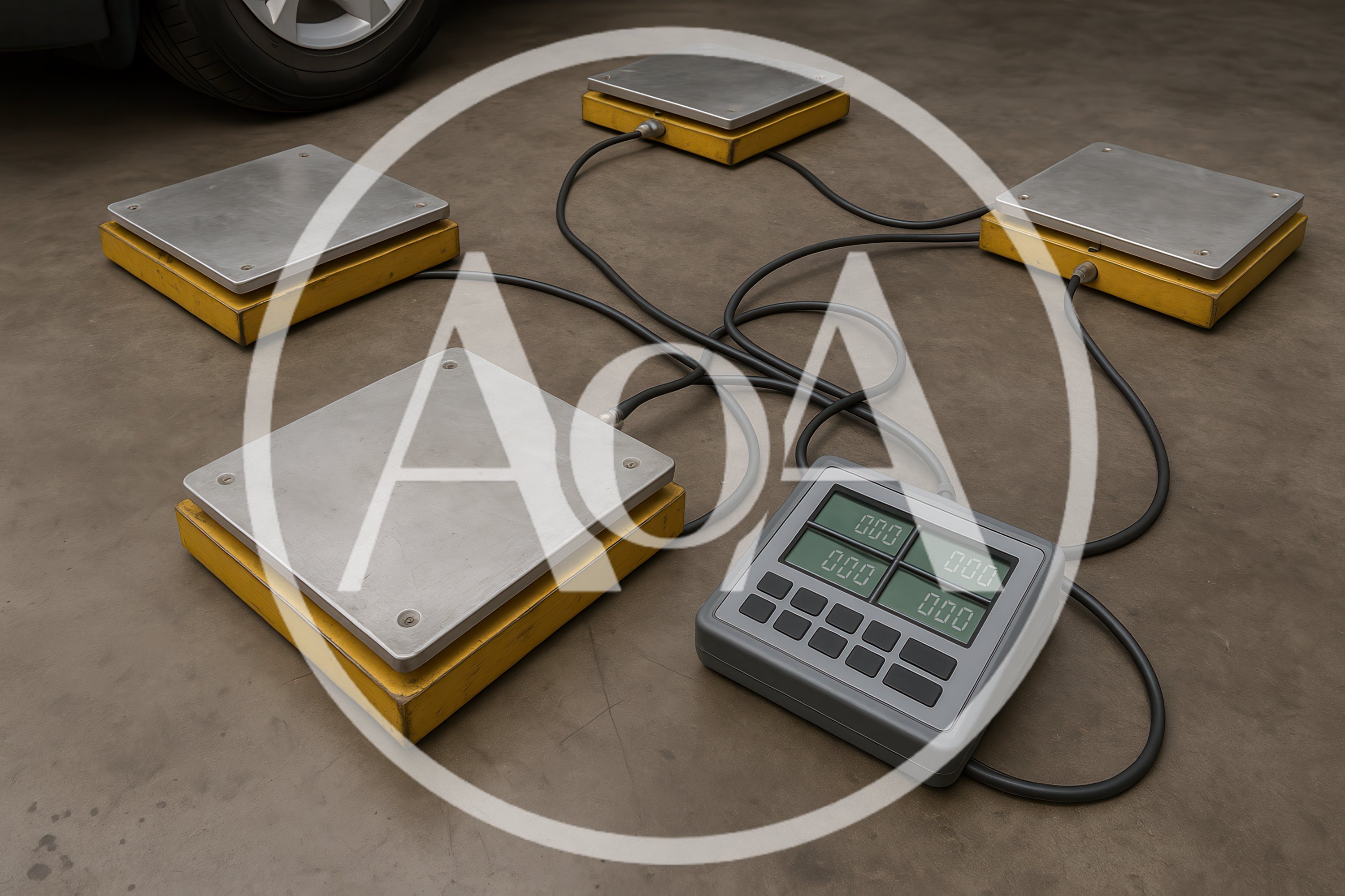 Four Industrial Vehicle Weighing Scales With Digital Display