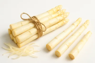 Fresh White Asparagus Spears Tied With Twine