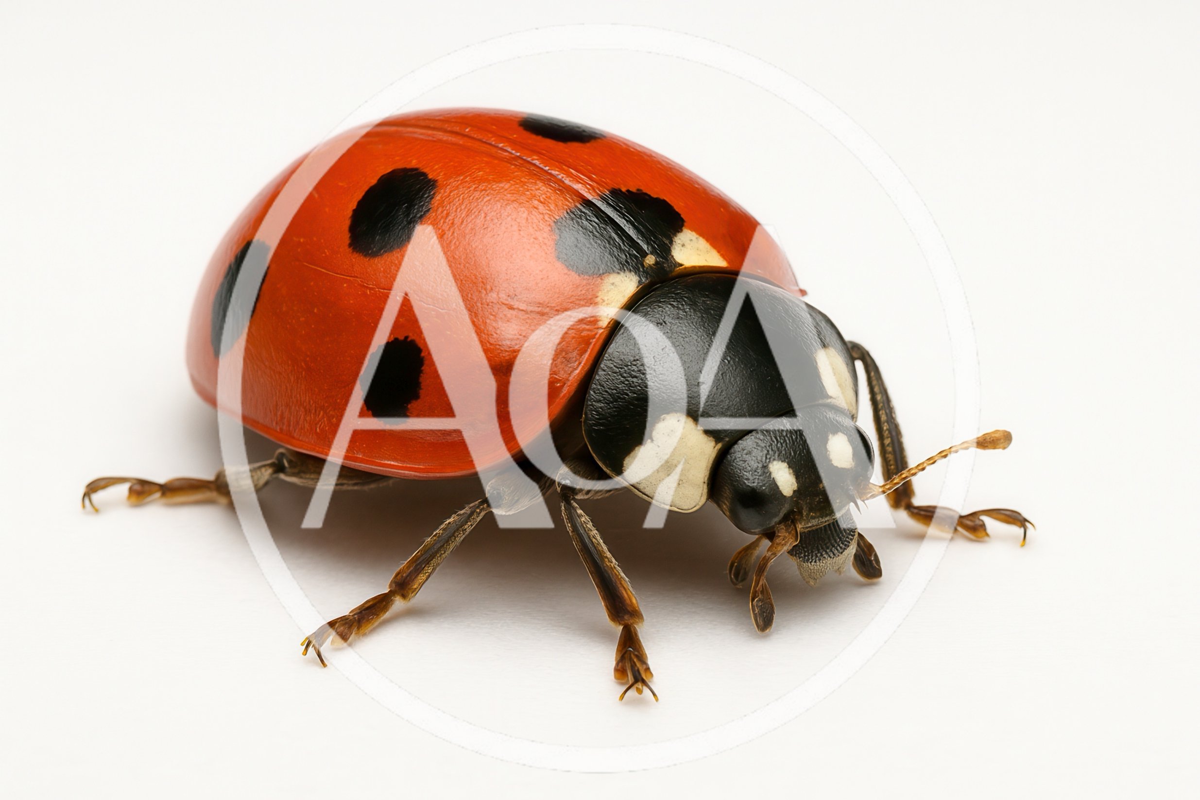 Macro Shot Of A Seven Spotted Ladybug