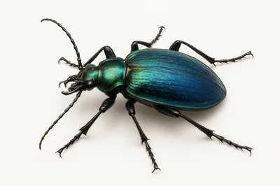 Iridescent Blue And Green Ground Beetle