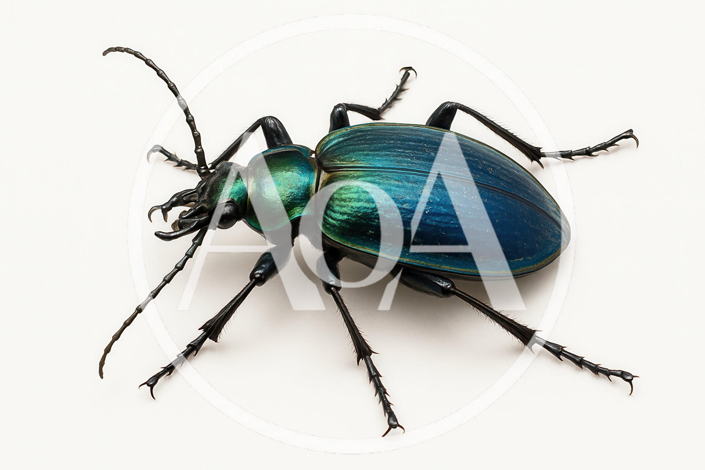 Iridescent Blue And Green Ground Beetle