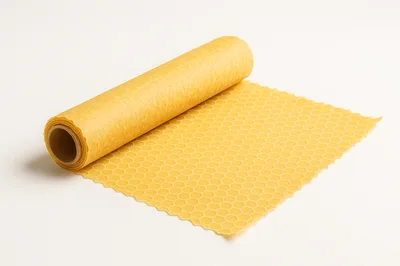 Beeswax Food Wrap Roll on White Background