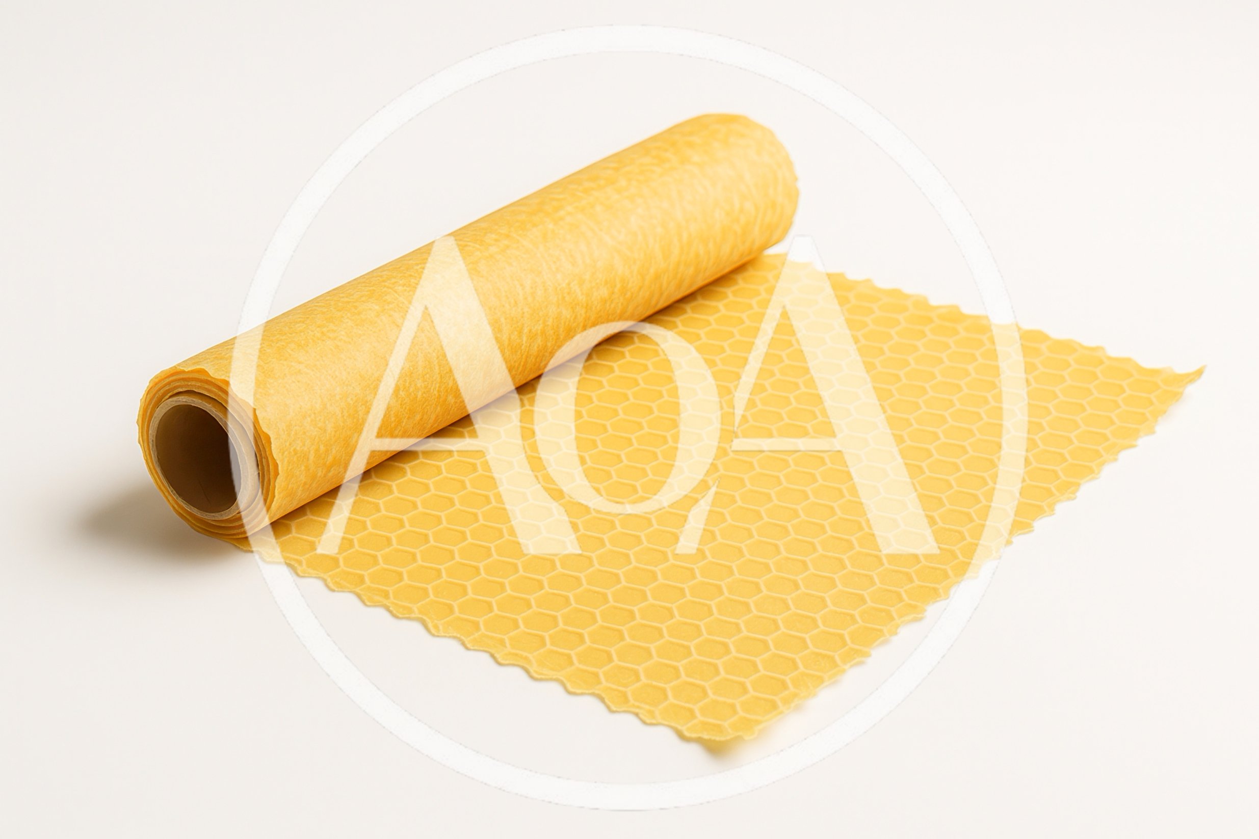 Beeswax Food Wrap Roll on White Background