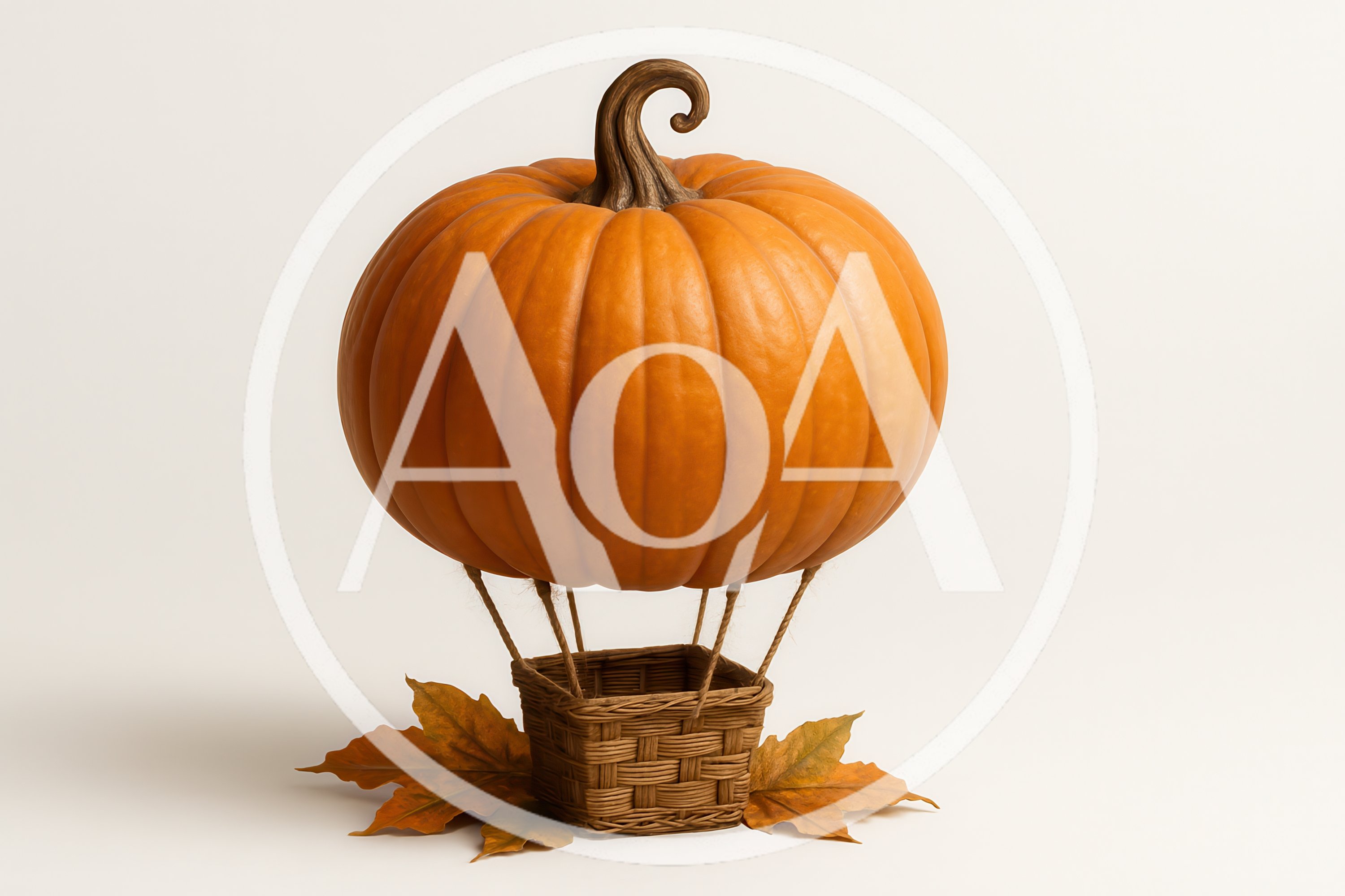 Pumpkin Hot Air Balloon With Wicker Basket
