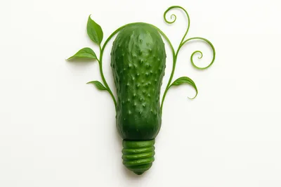 Cucumber Shaped Like A Light Bulb Concept