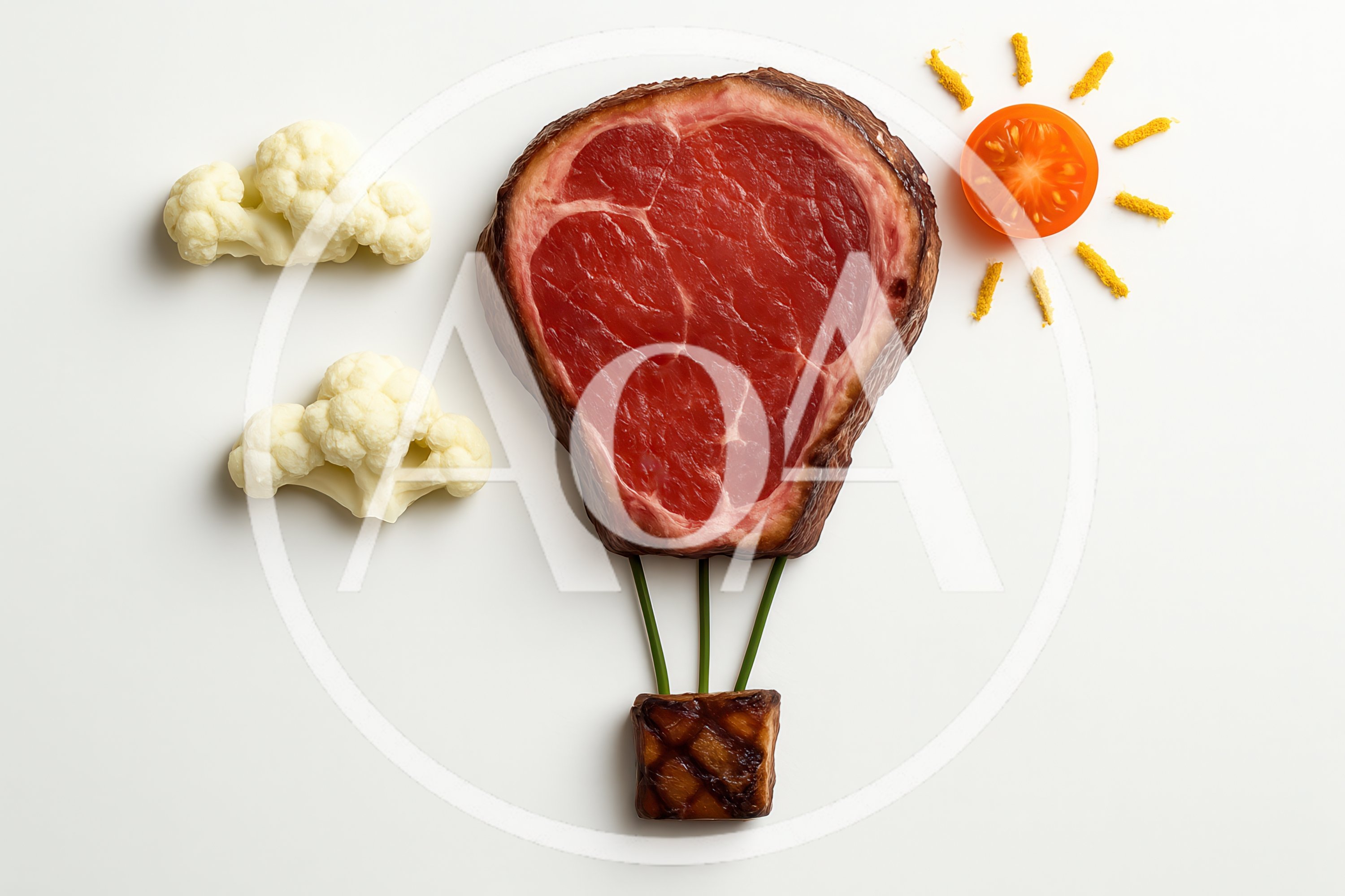 Creative Food Art Hot Air Balloon Made Of Meat