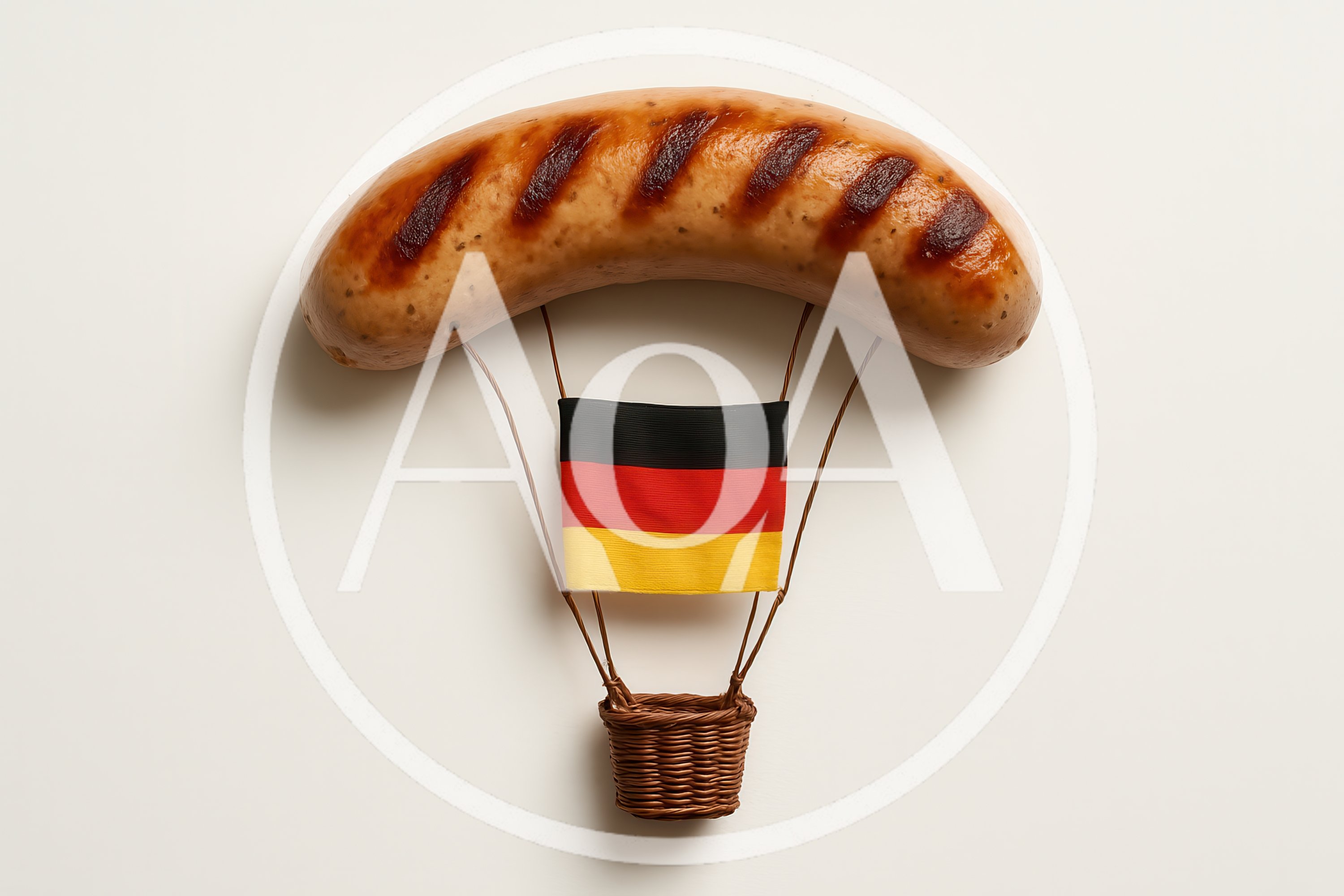 Grilled Sausage Hot Air Balloon With German Flag
