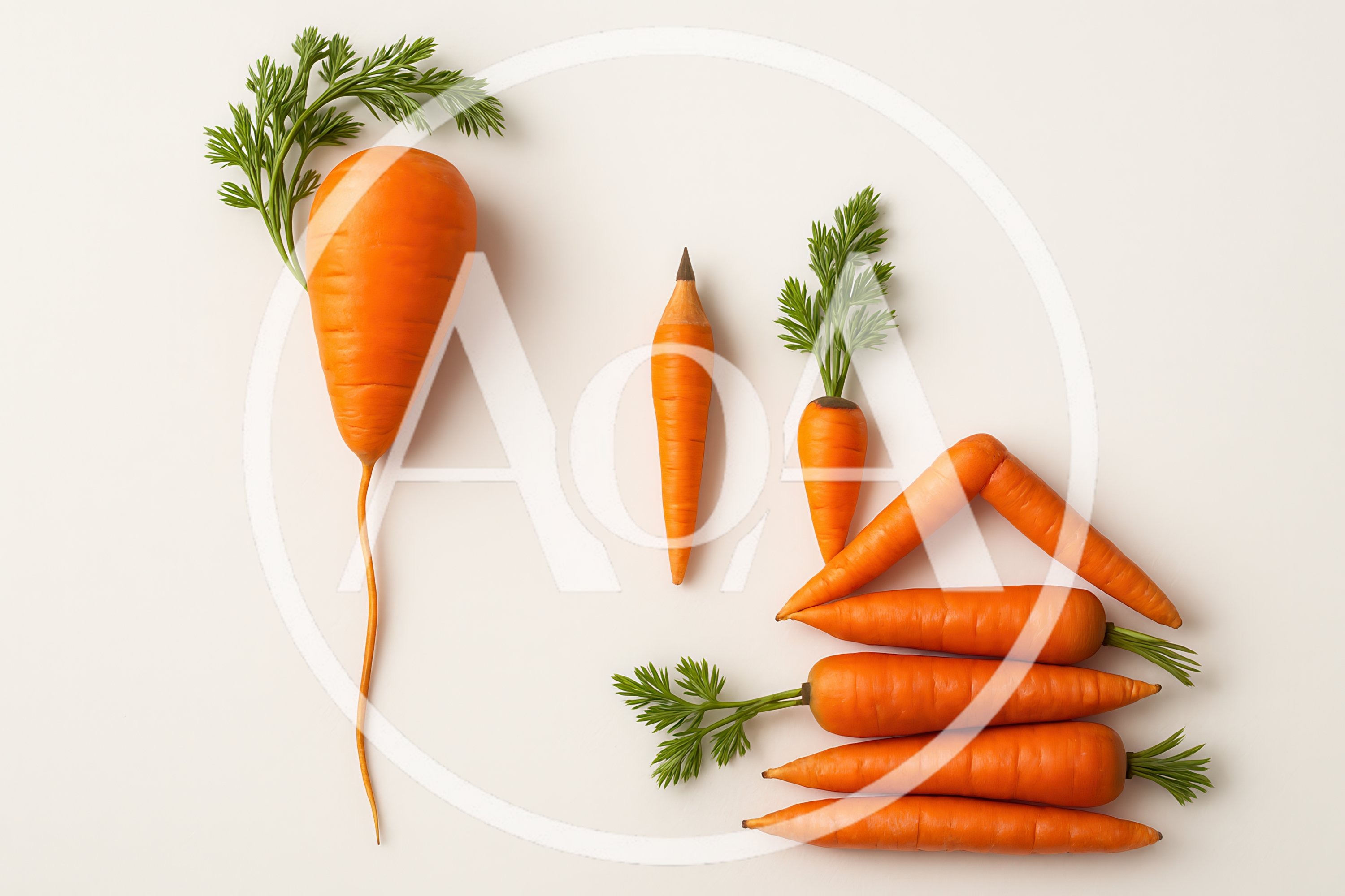 Creative Carrot Composition With Pencil And House Shape