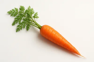 Fresh Orange Carrot With Green Leafy Tops