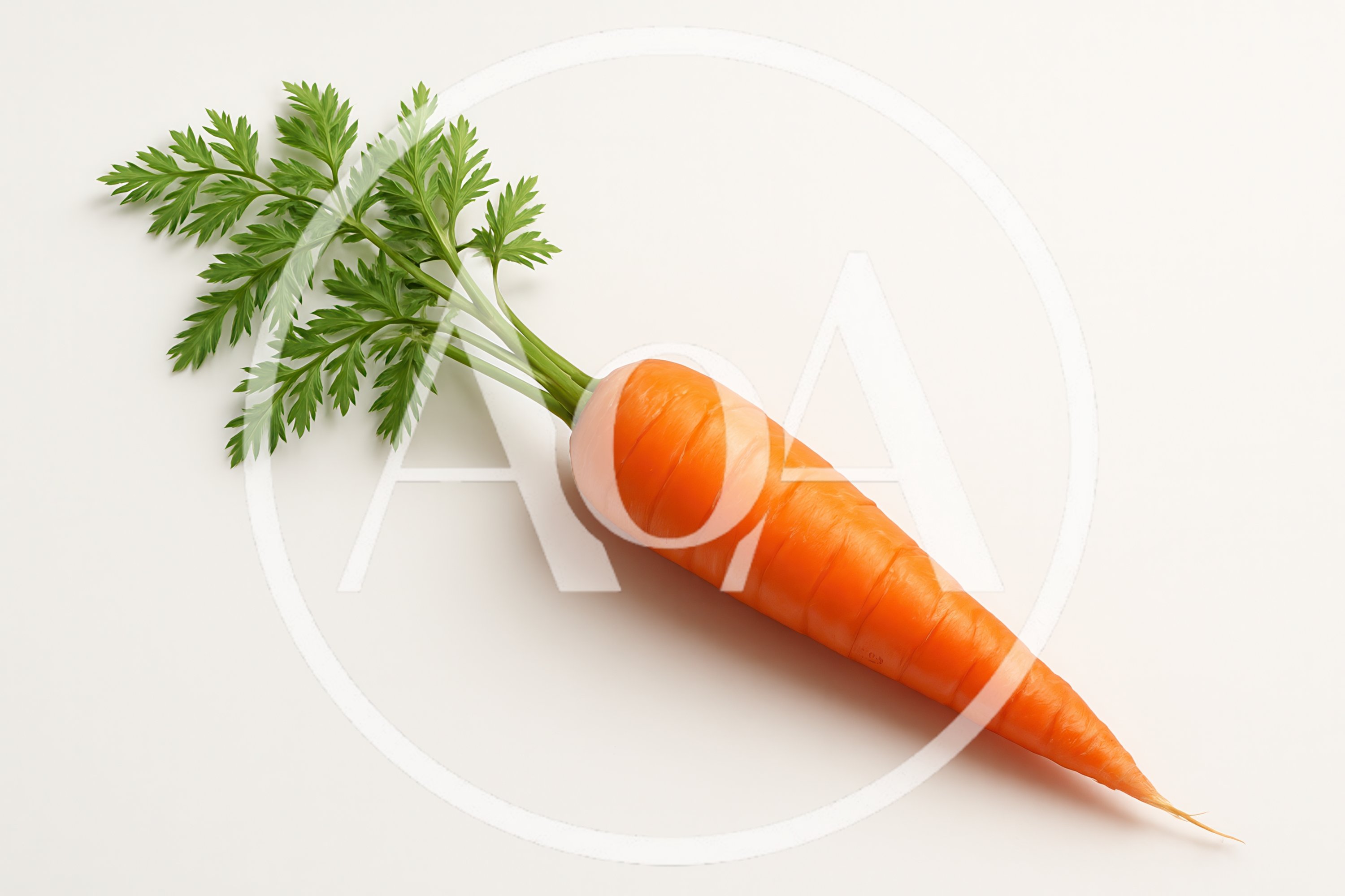 Fresh Orange Carrot With Green Leafy Tops