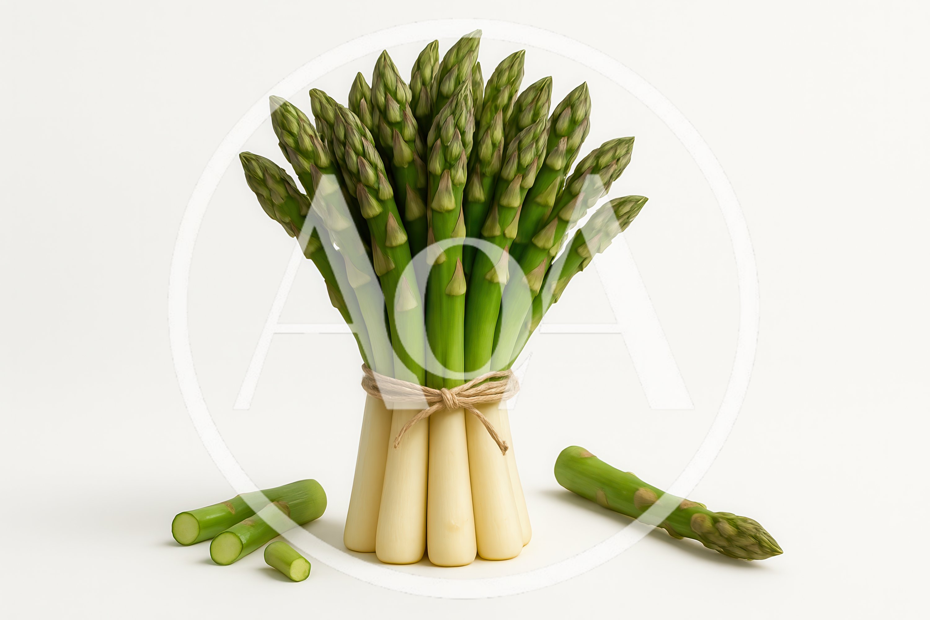 Fresh Green Asparagus Bundle Tied With Twine