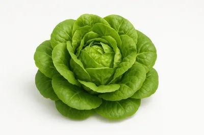 Fresh Green Butter Lettuce Head Isolated on White