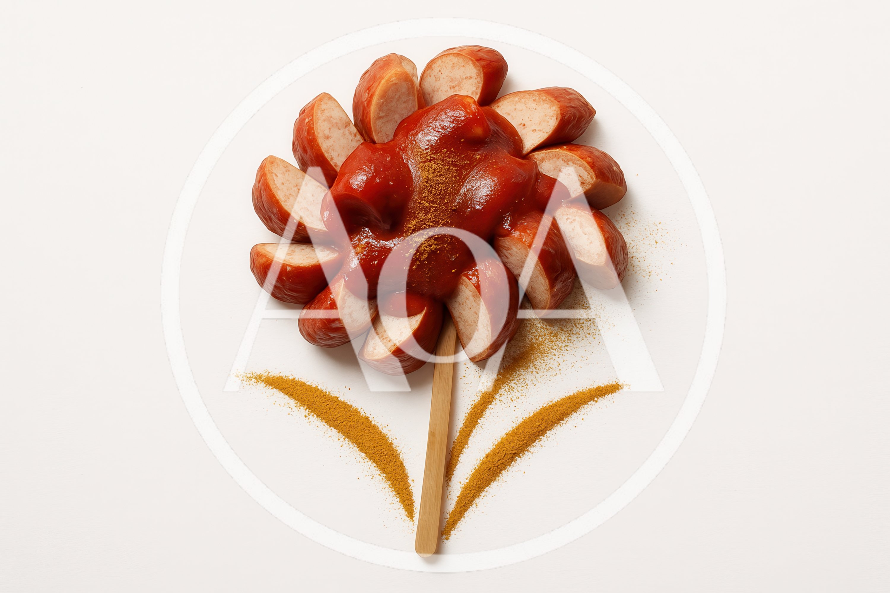Currywurst Sausage Slices Arranged As A Flower