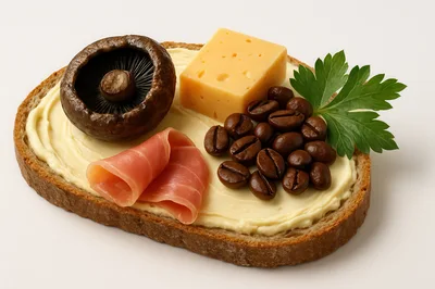 Gourmet Open Faced Sandwich With Unusual Toppings