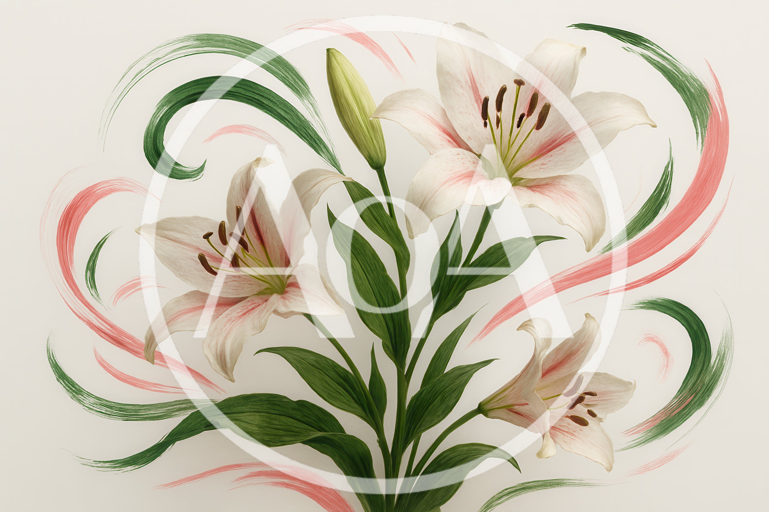 Elegant White Lily Flowers With Artistic Brush Strokes