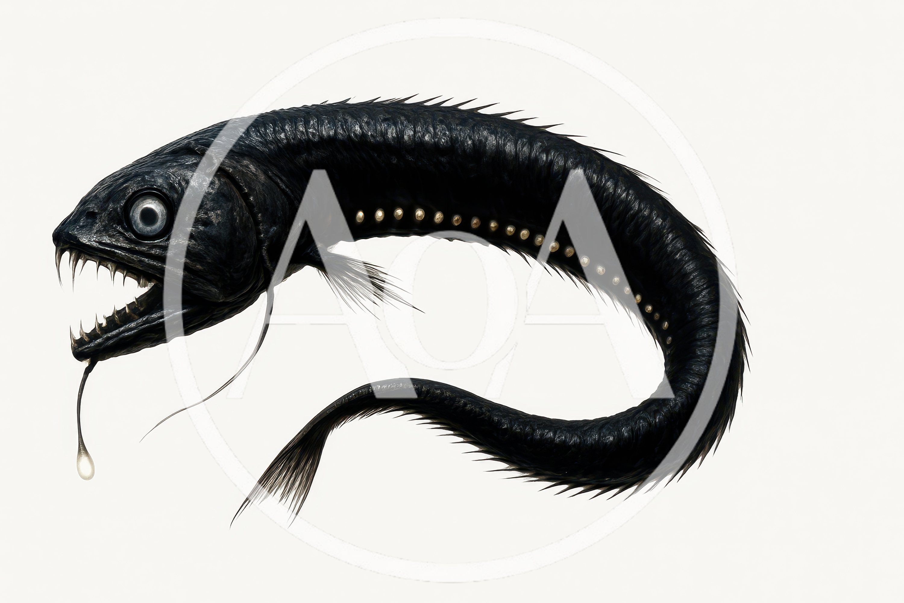 Deep Sea Dragonfish Isolated On White Background