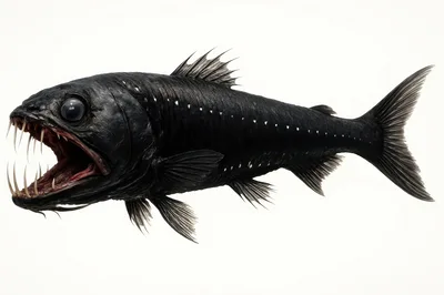 Deep Sea Fangtooth Fish Isolated On White Background