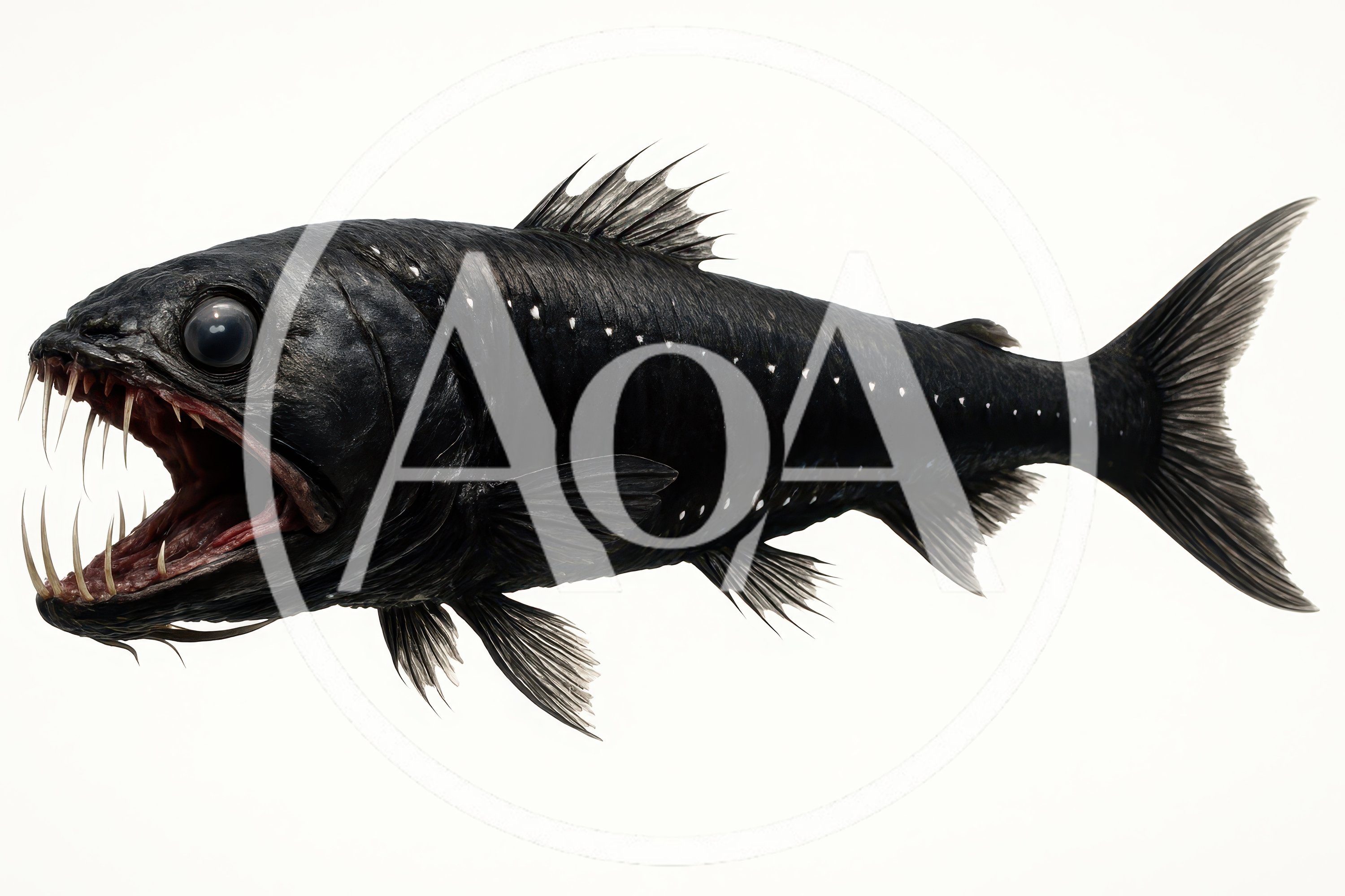 Deep Sea Fangtooth Fish Isolated On White Background