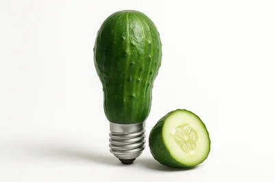Cucumber Shaped Like A Light Bulb