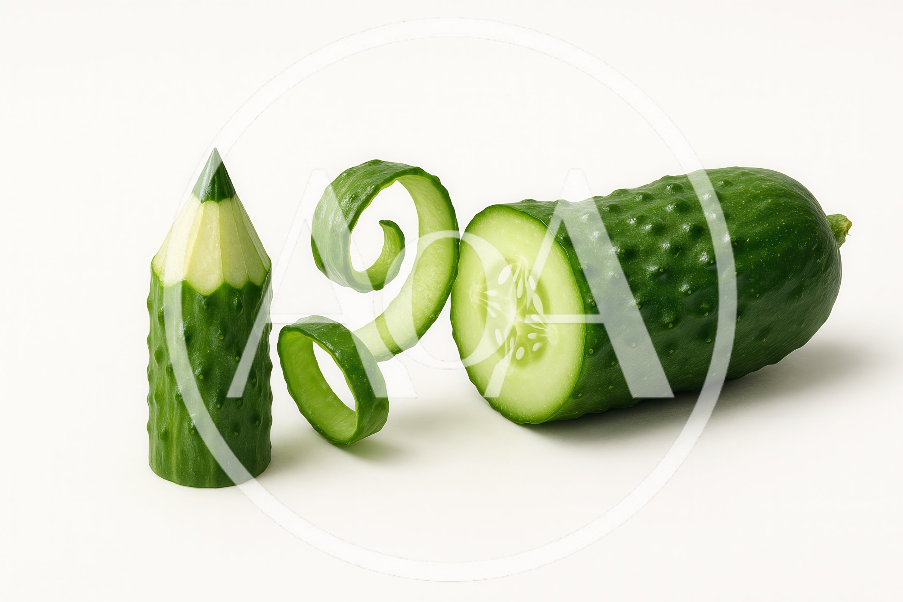 Cucumber Carved Into A Pencil Shape