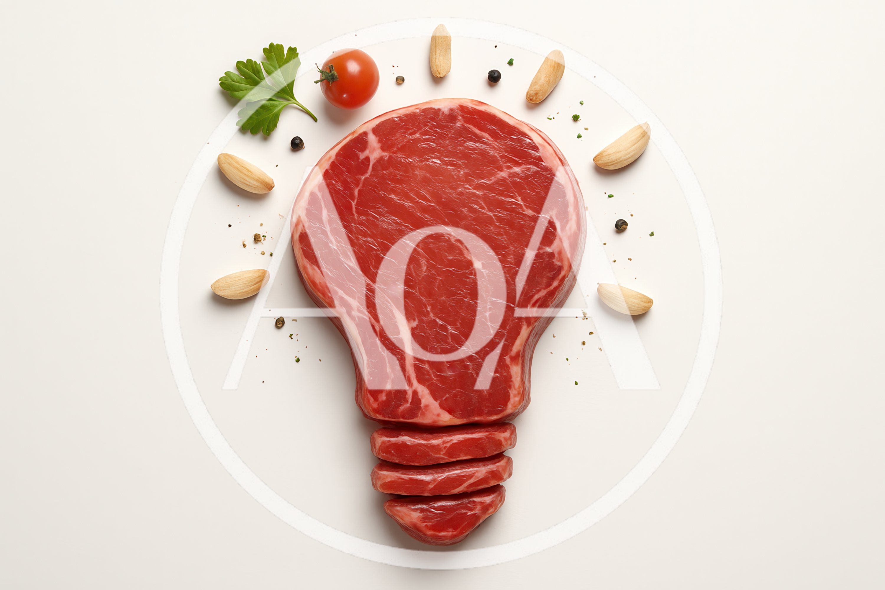 Raw Beef Steak Shaped Like A Light Bulb