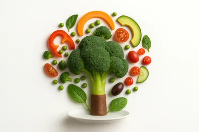 Creative Broccoli Tree Vegetable Art Composition