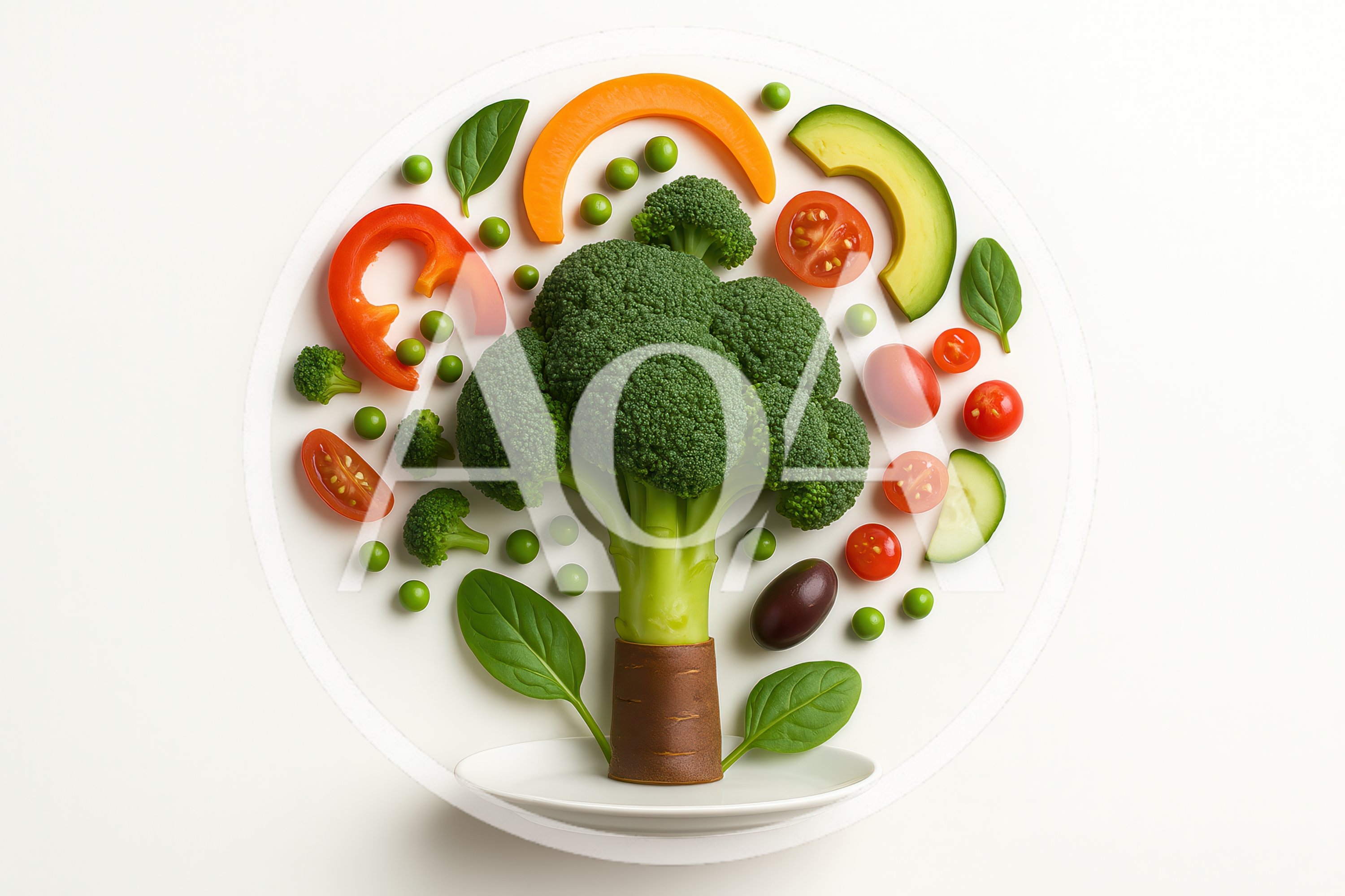 Creative Broccoli Tree Vegetable Art Composition