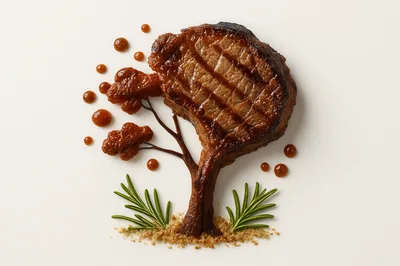 Grilled Steak Shaped Like A Tree