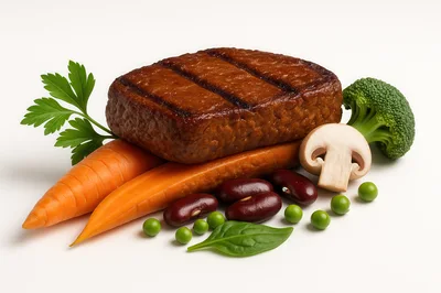 Grilled Steak With Fresh Vegetables And Beans