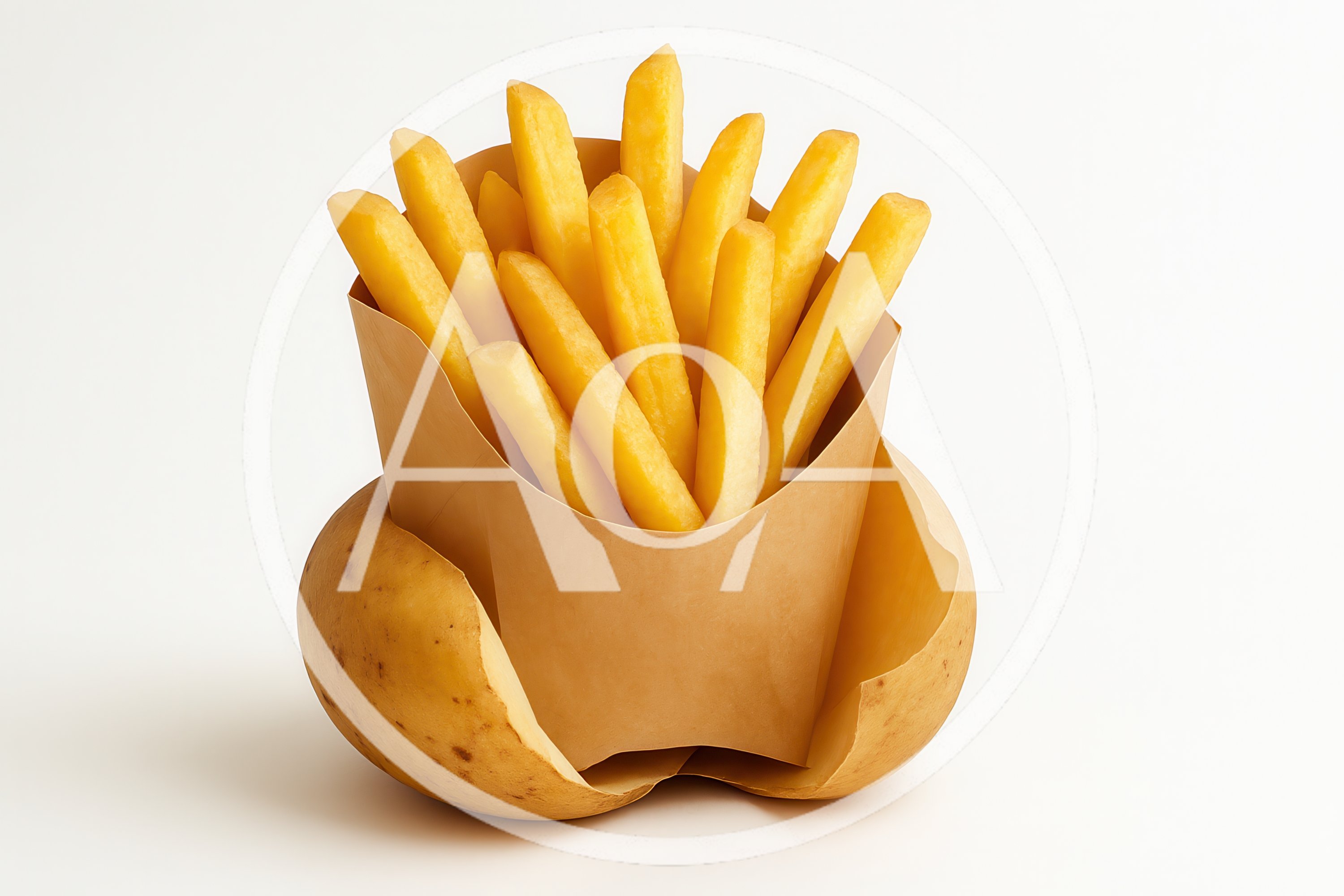 French Fries Served Inside A Hollowed Potato