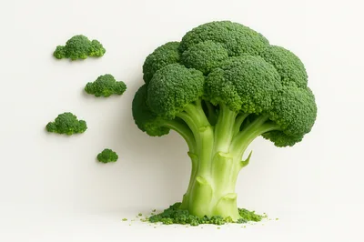 Surreal Broccoli Tree With Floating Broccoli Clouds