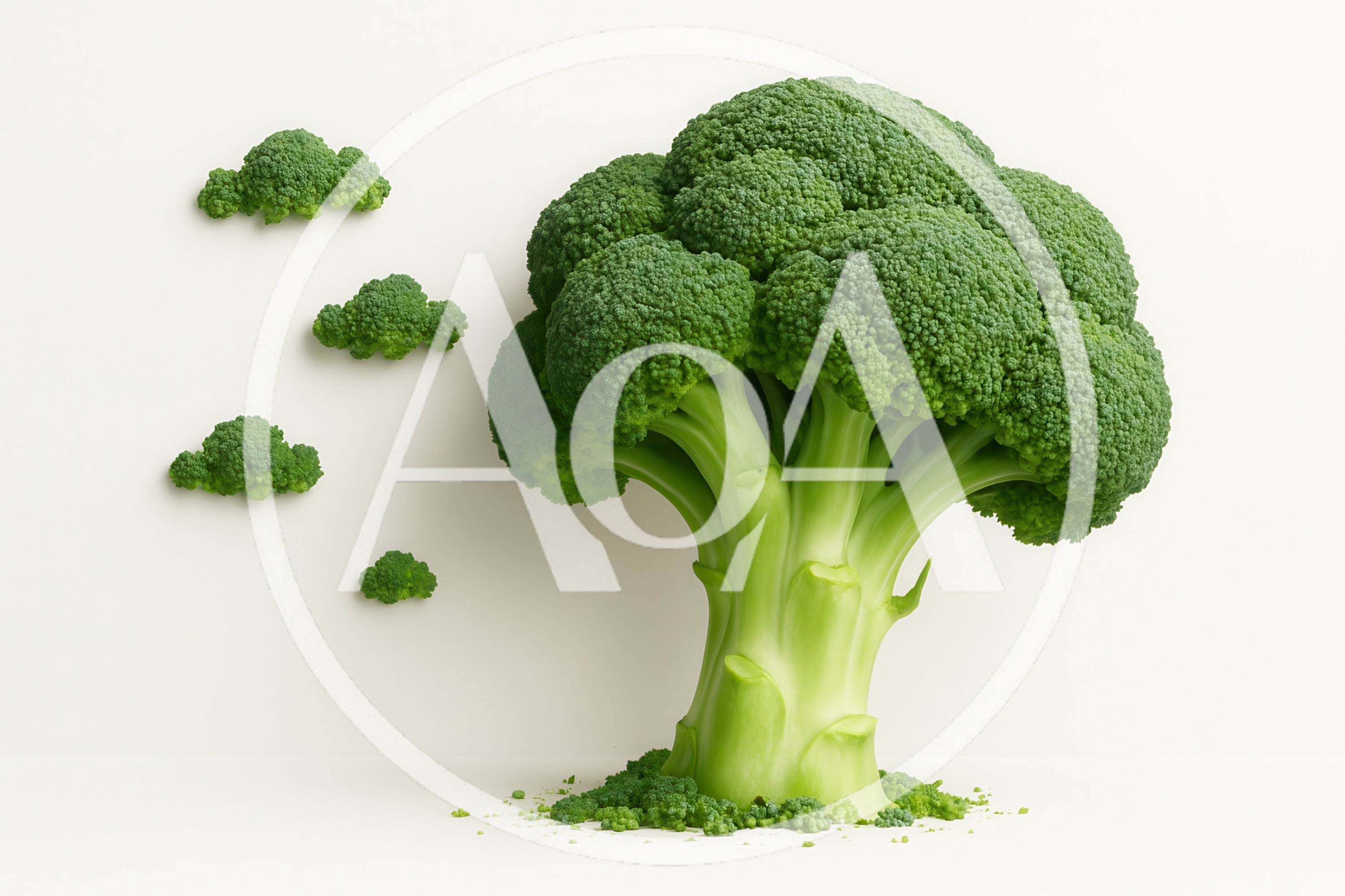 Surreal Broccoli Tree With Floating Broccoli Clouds