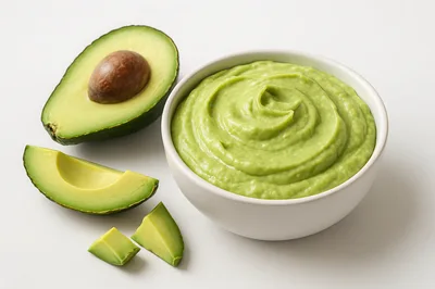 Fresh Avocado Guacamole In A White Bowl